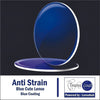 (-0.25 To -3.00 Sph All Power 1-1 Pair ) Transcoat Anti Strain ( Blue Coating Blue Cut Lens)